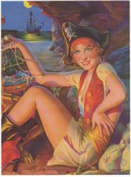 Original vintage calendar / poster art print from the 1920s-1940s
